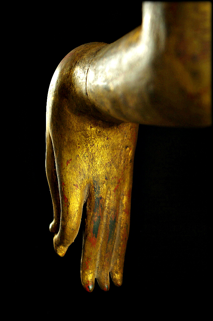 Extremely Rare Early 19C Standing Laos Buddha #B055